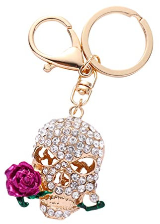 WOFASHPURET 1stück Diamantbesetzter Skull Schlüsselanhänger Metall Handtaschen- Für Frauen Eleganter Und Kreativer Schlüsselring Für Persönliche Accessoires