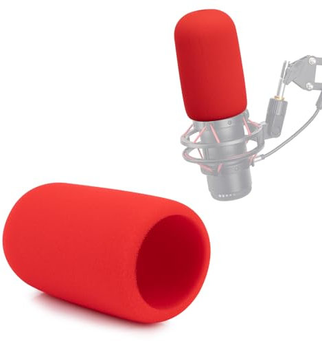 YOUSHARES HyperX Quadcast Filtre Anti-Pop - Mousse Bonnette pour Microphone HyperX Quadcast S Anti Vent pour Bloquer Les Plosifs (Rouge)