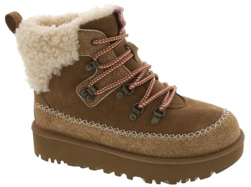 UGG Stivale classico da donna Alpine con lacci, Castagna, 39 EU