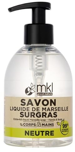 Mkl Green Nature gel douche et bain Neutral Surgras Liquid Marseille Soap 300 ml vert