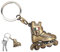 Leddy Living Schlüsselanhänger in Taschenform mit Rollschuhen, Schlüsselhalter italienische Nationalflagge Italien, aus Metall, Accessoire für Damen und Herren, Geschenkidee, Messing, One size