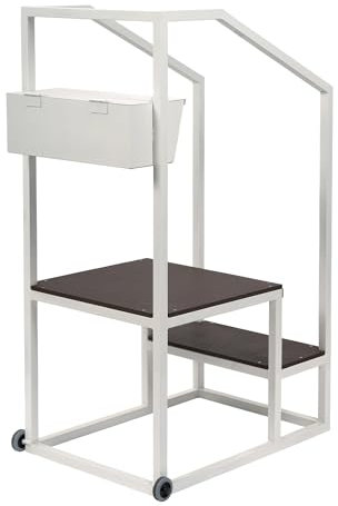 Sport-Thieme Kampfrichterpodest u. Starterpodest Pro | Rollvorrichtung | Integrierte Aufbewahrungsbox | rutschfeste Standflächen | Training & Wettkampf | Sportplatz