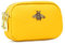 QIUTIMIY Borsa piccola in pelle da donna Portamonete portamonete con doppia tasca con cerniera con portachiavi，Giallo