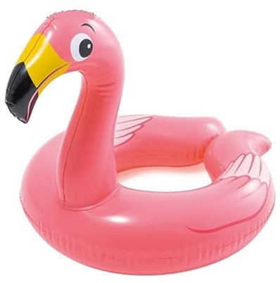 PEBBLE HUG Animal Split Rings, Swimming Pool Toy, Multi-coloured, Inflatable Swimming Ring, flamingo, Duck, Penguin, Sturdy and Durable, Compact Storage, Versatile Floats, (Flamingo)