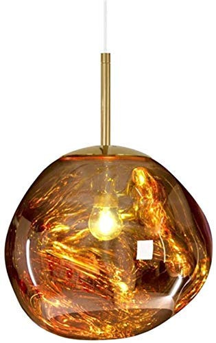 CUNTO Kronleuchter Moderne Kronleuchter Schmelzen Pendelleuchten/Leuchten Glas Lava Unregelmäßig Silber/Gold/Rot Kupfer Spiegel Wohnzimmer Hängelampen (Gold,40cm) Journey
