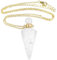 KYEYGWO Perfume Bottle Necklace Essential Oil Diffuser Pendant Men Women Jewellery Necklace Crystal Stone Amulet Crystal Point Gemstone Pendant, Rock Crystal