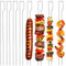 com-four® 8X Premium BBQ Doppelspieße 4 mm – 30 cm Edelstahl 430 Grillspieße mit Griff – Schaschlikspieße für Fleisch, Fisch & Gemüse – Kein Verrutschen, 100% Grillspaß