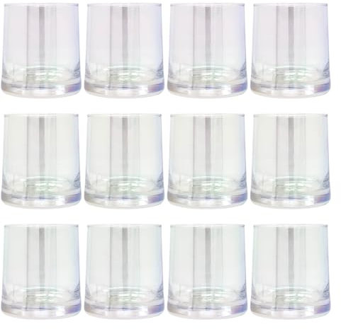 DistrEbution Glas irisierend 270ml schimmer Trinkgläser Dekoglas 86 x Ø 78mm 12 Stück