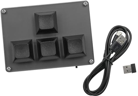 POFET Clavier Personnalisable sans Fil à 4 Touches avec rétroéclairage RVB 2,4 G USB Bluetooth - Mode Touches de Personnalisation remplaçables à Chaud ABS