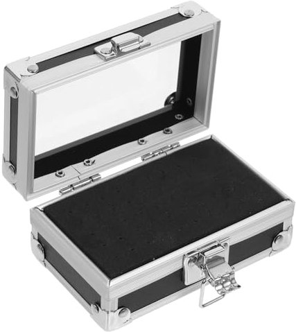 Didiseaon Nail Bit Holder Storage Box 50 Holes Black Nail Drill Bits Organizer Display Case for Salon and Diy Use