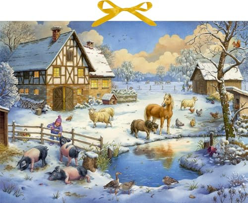 Sound-Adventskalender – Unsere Tiere auf dem Land: Mit 24 Tierstimmen- und Bauernhof-Sounds hinter den Türchen: Illustrierter Adventskalender für Kinder ab 2 Jahren mit Glitter und Schleifenband
