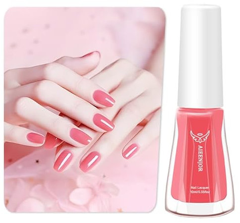 Aieenjor Vernis à ongles nude - 10 ml - Brillant - Séchage rapide - Longue durée - Pour bricolage - Manucure - Beige