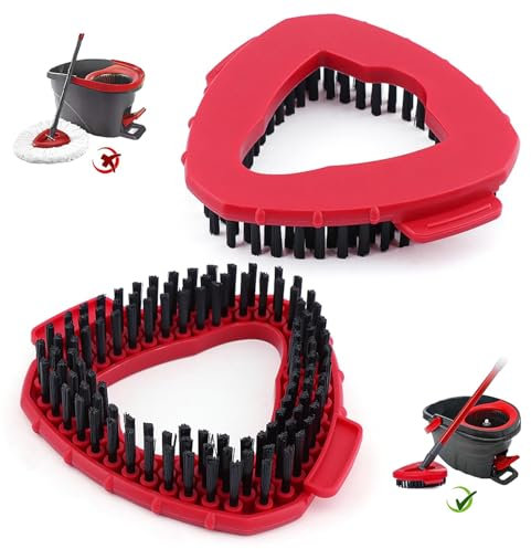 2 Pcs Spin Mop Head Replacement Base, Shower Floor Scrubber Mop Head Replacement, Scrub Brush Head for Floor Cleaning Compatible with Vileda Spin Mop EasyWring 1 Tank System O Ceda