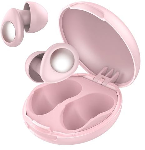 Ear Plugs for Sleeping, 45dB Noise Cancelling Earplugs für Schlaf/Konzentration/Reisen/Arbeit/Konzerte, Ultra Bequeme Wiederverwendbare Silikon Ohrstöpsel, mit 8 Spitzen (XS/S/M/L) und Etui