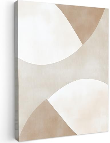 MuchoWow© Impression sur Toile Decoration Murale Peinture 50x70 cm Tableaux Decoratifs Muraux Déco Chambre Tableau Salon Brun - Japandi - Abstrait