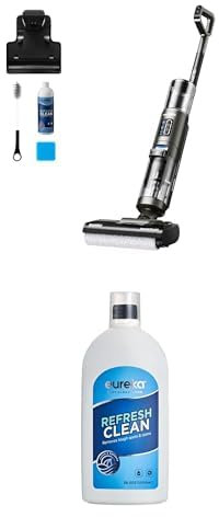 EUREKA Bundle of Rapidwash NEW430 Aspirateur Laveur sans Fil pour Sols Durs avec Solution Nettoyante 1000 ML,Aspirateur Balai sans Fil Sec et Humide avec Détergent de 1L,Aspirateur Laveur Eau et Pou