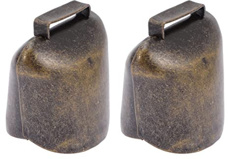Toyvian 2 Stück Metall Viehglocken für Hunde Lärmende Kuhglocken Halter für Haustierhalsbänder laut und Langlebig für Bauernhof und Weide