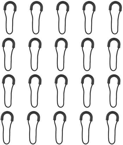 lasuroa 20 Pièces Tirette Fermeture Éclair en Forme u Noire, Cordons de Remplacement Universels pour Sacs à Dos Bagages Vestes Sacs à Main et Équipements Rallonge Tirette Fermeture Éclair Robustes