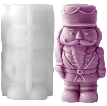 Silicone Candle Molds, Soap and Wax Molds - Epoxy Resin Nut Soldier Mould Decorative Crafts for Home and Table