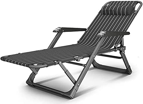 ZJGFCB Klappbarer Outdoor-Ramieresessel mit Kissen, Zero Gravity, verstellbare Liegestühle – für Büro, Pool, Garten, Campingstuhl (Farbe: A)