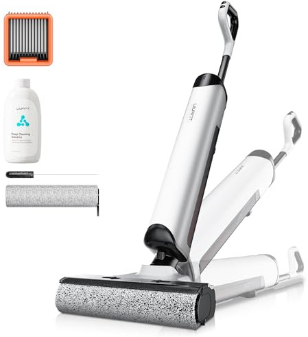 uwant D500 Trådlös tvättborstdammsugare, deodorisering av tankar, 180° piatta dammsugare, 17 000 Pa, 65°C varm och torr design, anti-trasseldesign, IPX6 vattentät golvborste