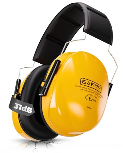 Sicherer Gehörschutz Arbeit, Kapselgehörschutz 31dB - Gehörschutz Erwachsene | Lärmschutz Kopfhörer, Schallschutz Ear Muffs - Für Arbeit, Baustelle, Industrie