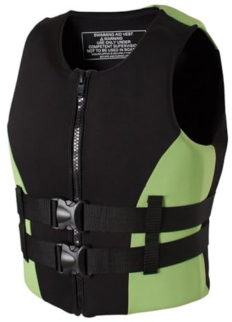 Adjustable Kayak Vest with Zipper and Removable Foam, Neoprene Kayak Vest for Fishing Boating Surfing Sailing Paddleboarding Nearshore Water Sports(Groen,XXXL)