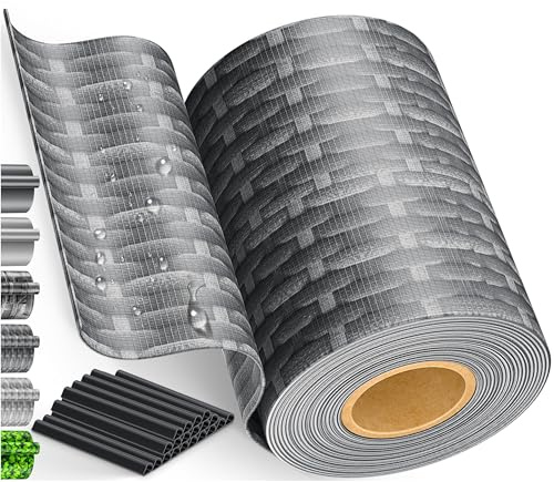 KESSER® PVC Sichtschutzstreifen Sichtschutz Rolle Doppelstabmatten Zaun Blickdicht 35m x 19 cm | 30 Befestigungsclips | Wetterfest Windschutz | Zaunfolie Sichtschutz Garten Gartenzaun Rattan-Anthrazit