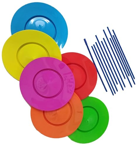 hindraem Juego de Platos de malabarismo interactivos, Accesorios de Rendimiento, Juguete Divertido y para desarrollar Habilidades para niños y Adultos, Juego