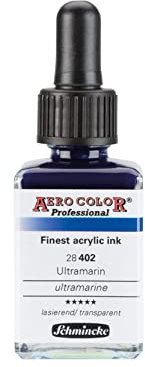Schmincke - AERO COLOR® Professional, Ultramarin, 28 ml, 28 402 023, feinst-flüssige, farbstarke Acrylfarbe für Acrylmalerei, Airbrush, Mixed Media