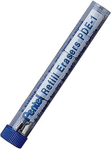 Pentel Refill Eraser for AL, AX and PD Series Pencils 5 Pcs/Tube, Box of 12 (PDE-1) Radiergummi-Nachfüllpackung, Elastomer oder Gummi, Weiss/opulenter Garten, 60 Pack, 60 stück