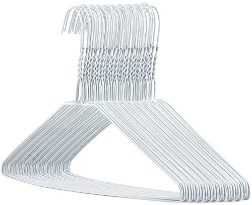 HANGERWORLD 50 Metal 41cm 13 Gauge White Wire Remat Clothes Garment Trouser Bar Hangers