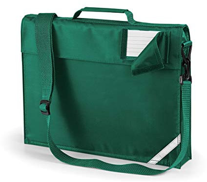 JUNIOR BOOK BAG SCHOOL BAG WITH STRAP - 5 COLOURS (BOTTLE GREEN)