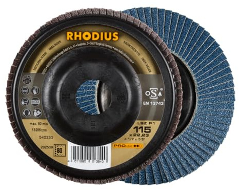 RHODIUS PROline LSZ P1 Fächerschleifscheibe 115 x 22,23 mm K80 10 Stk