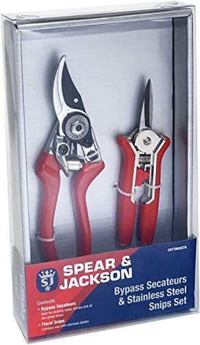 Spear & Jackson CUTTINGSET6 Set Bypass-Gartenschere und Blumenschere, rosa, 2er-Set