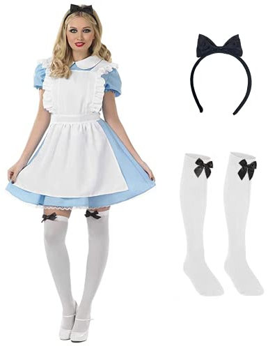 Fun Shack Alice Costume Adult Women Dress Inspired By Book Character For World Book Day Fancy Dress, Large