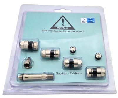 1x Set OptiVent versteckte unsichtbare Ventile 8,3mm Metallventil OZ BBS TÜV geprüft