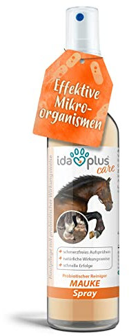Ida Plus Mauke Spray für Pferde 200 ml - schnelle Hilfe bei Mauke, Strahlfäule & Ekzemen - Mauke Mittel mit effektiven Mikroorganismen - rasche Linderung, hautfreundliche & schmerzfreie Hufpflege