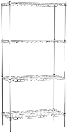 METRO Super Erecta 4-stöckiges Regal, 18 x 36, Chrome, 1