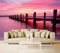 B-wie-Bilder.de Vlies XXL-Poster Fototapete Natur Steg im Morgenrot Material Vlies ohne Kleber, Größe 100 x 80 cm