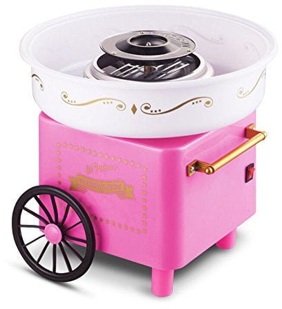 Flyelf Carrello Retrò Macchine per zucchero filato Cotton Candy Famiglia Rosa