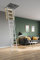 Scala Retrattile per Soffitta (10 Gradini) con Struttura Rigida a 4 Pezzi, 70 x 90 cm (Ht 300 cm)