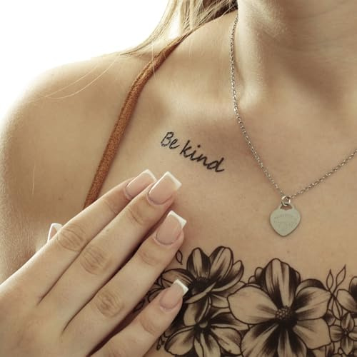 5 x Be kind - Be free - Tatuaggio con tratto - Tatuaggio temporaneo per la pelle (5)