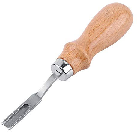 Strumento per il taglio del bordo in pelle, Lavorazione in pelle Spigola smussata in cuoio Lavorazione smussatura Manico in legno