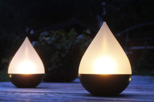 Arnusa Solarleuchte Tropfen zum hängen oder stellen 2er Set Tischlampe Gartenlampe Solarlampe Hängeleuchte