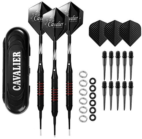 Crazy-M Soft Dartpfeile, Soft Dart 3 Stück 18 g Dartset Turnier Soft Tip Dartpfeile Set für Elektronische Dartscheibe mit PU Bag, Aluminium Schaft, Standard Pet