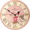 VIKMARI Vintage Blumen Stil dekorative wanduhren Holz-rundblumen wanduhr 14 inch Rose