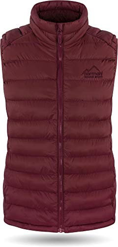 Wattierte Steppweste für Damen Winterweste Bodywarmer Sportweste mit Stehkragen und Seitentaschen - WINDDICHTE Outdoor-Weste Ärmellose Übergangsweste Farbe Bordeaux Größe XL