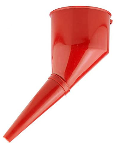 MYPURECORE Red Angled Fuel Funnel – With fine mesh filter for easy refilling – Antistatic Lightweight Funnel – Practical and Versatile – Angled design that holds itself.