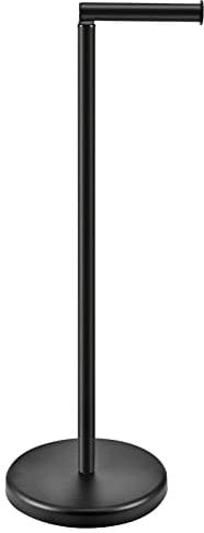 TeinJaen Toilet roll Holder Free Standing with Heavy Floor,19 x19 x55cm,for Bathroom,Stainless Steel Black